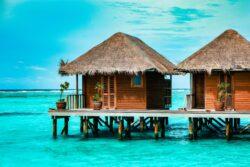 Hotel accommodation on stilts in The Maldives